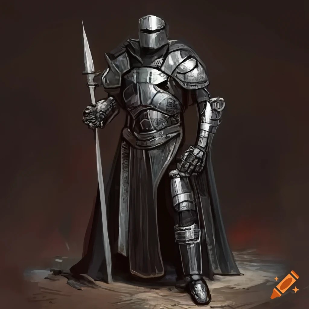 Digital art of a scifi imperial guard with black armor on Craiyon