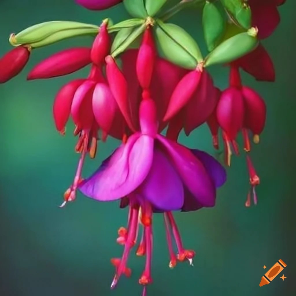 Blooming fuschia flower
