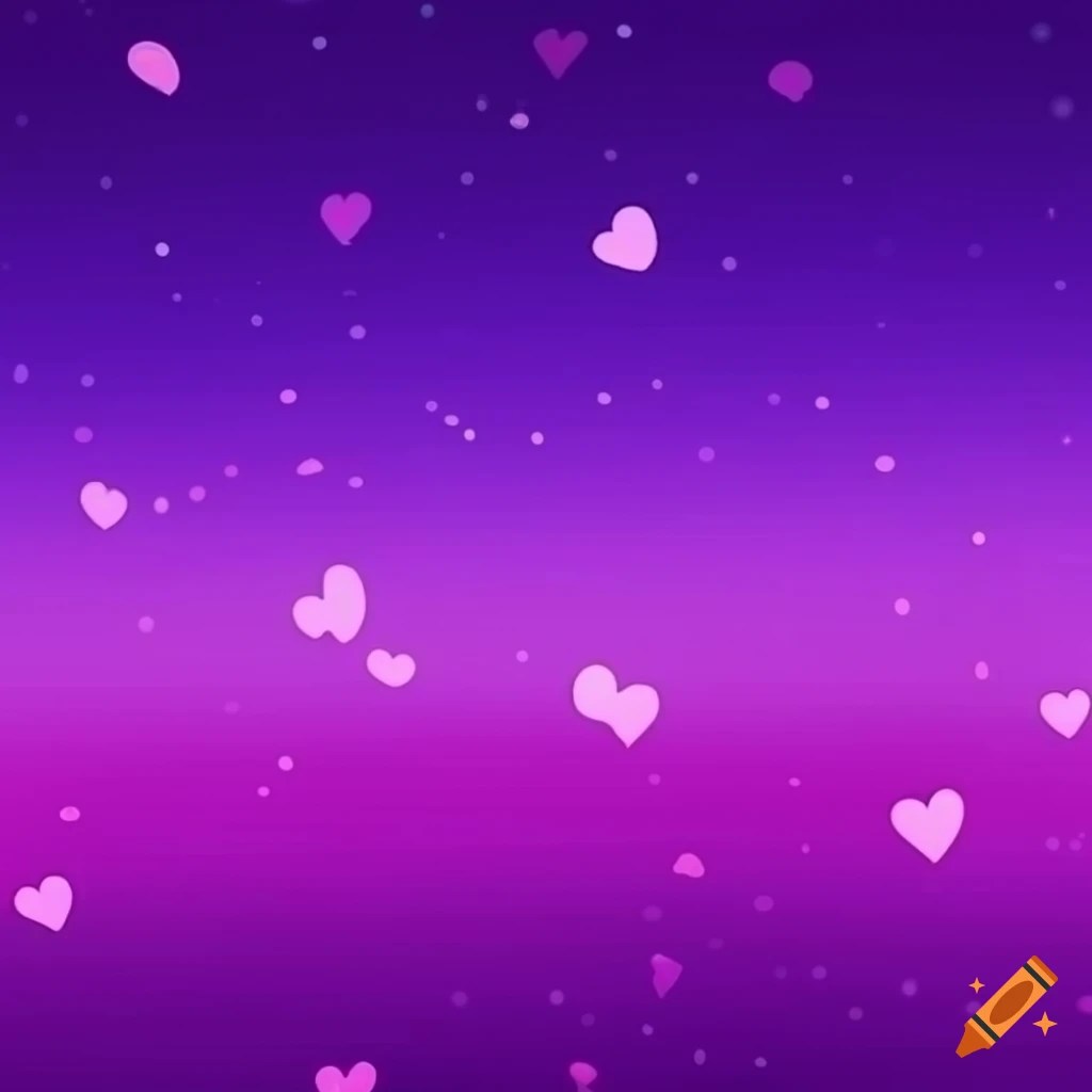 Cute purple abstract background with hearts on Craiyon