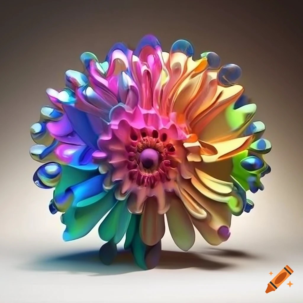 Colorful abstract sculpture representing imagination on Craiyon