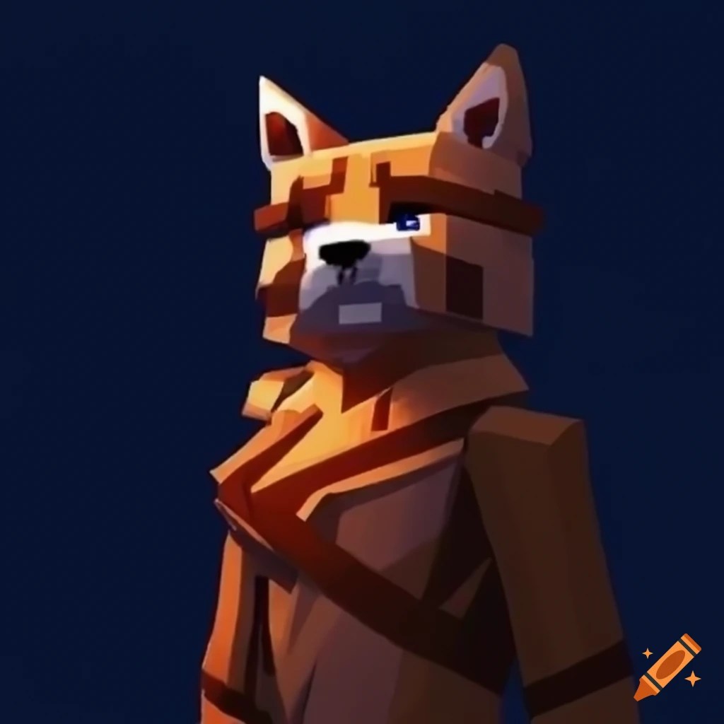 Minecraft fox character on Craiyon