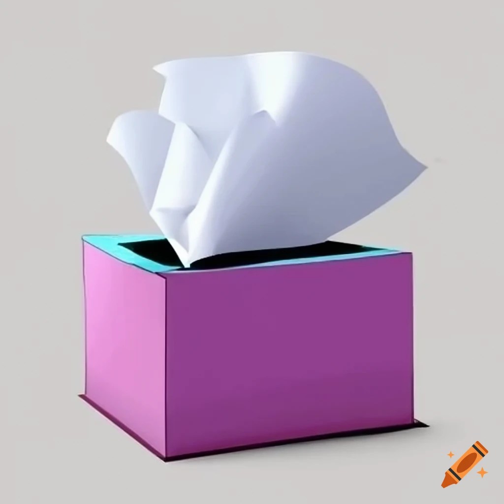 Cartoon illustration of paper tissues on Craiyon