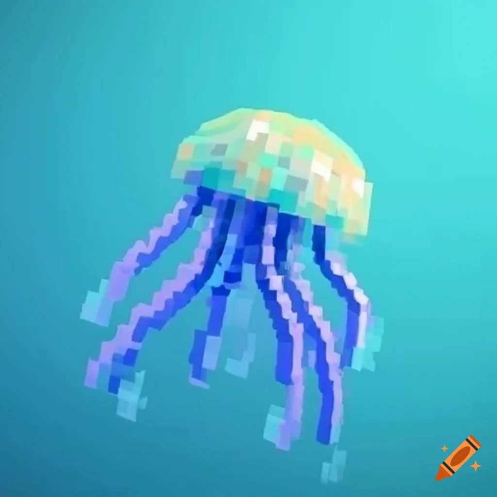 Minecraft jellyfish on Craiyon