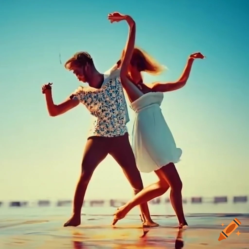 Swedish summer party with dancing man and woman on Craiyon