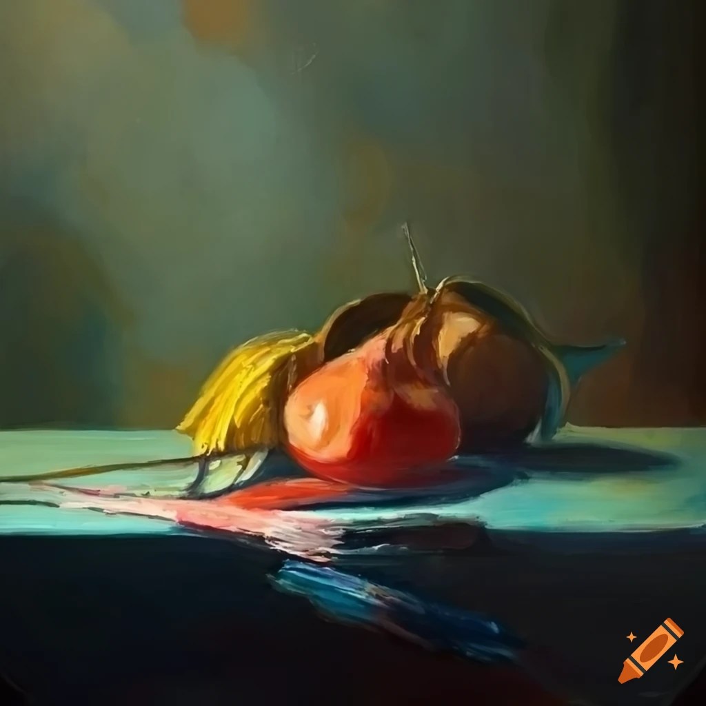 Oil painting with brush strokes on Craiyon