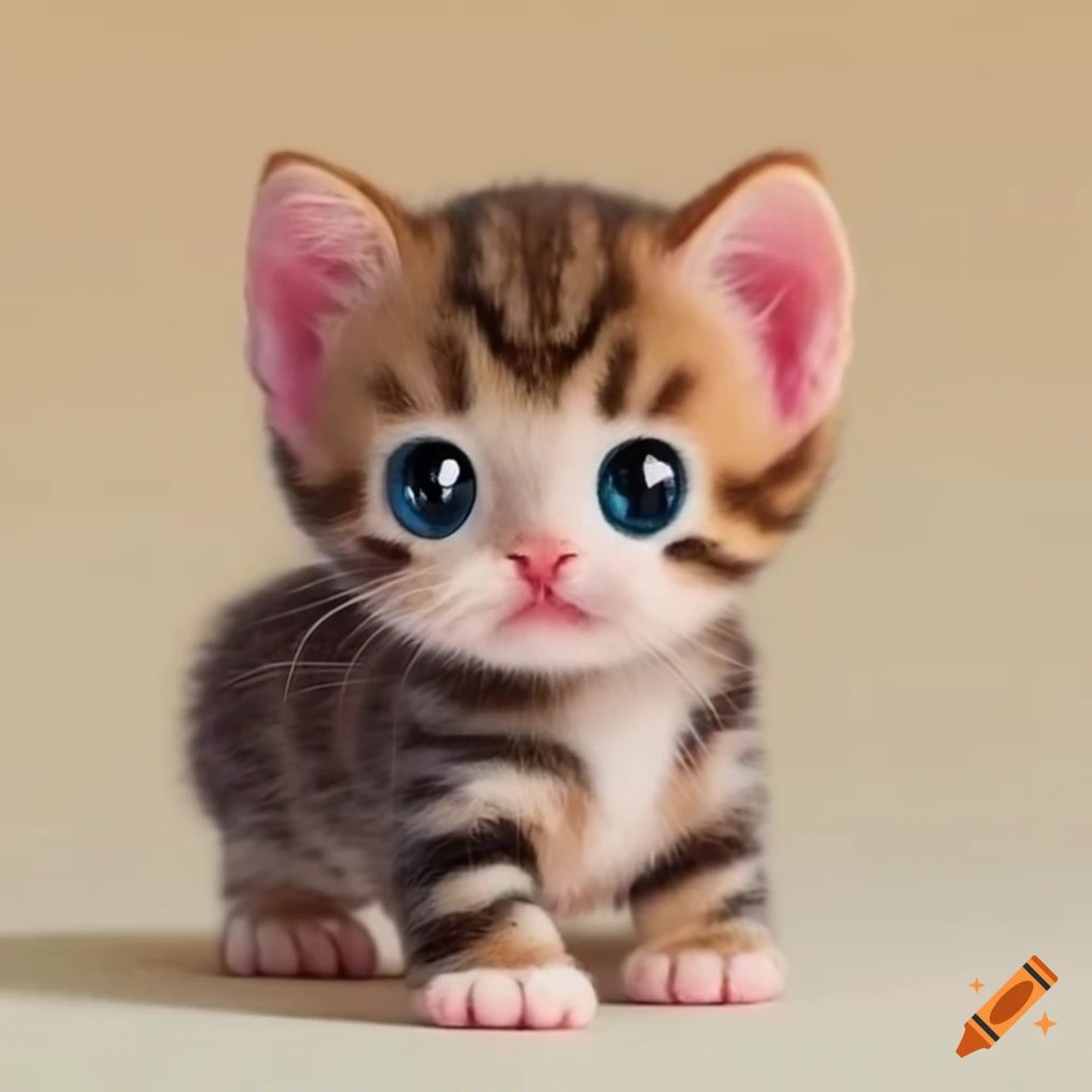 Cute small tabby kitten on Craiyon