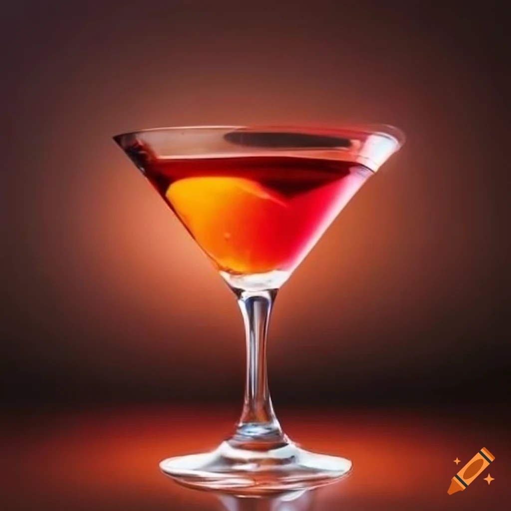 Martini cocktail in a red glass
