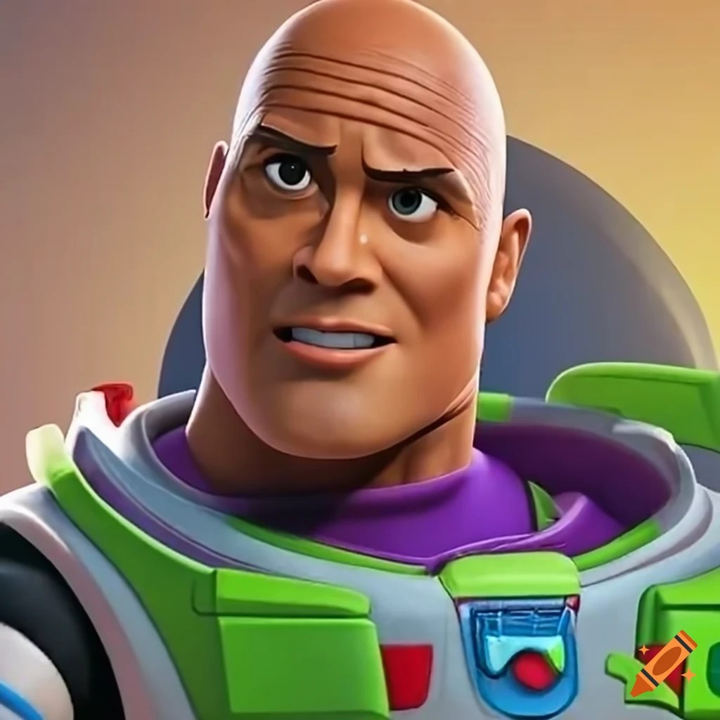 Buzz lightyear with the rock on Craiyon
