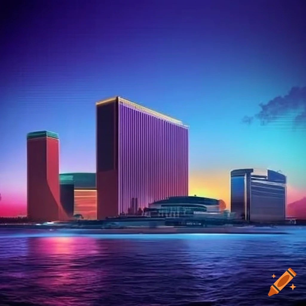 Futuristic cityscape of atlantic city