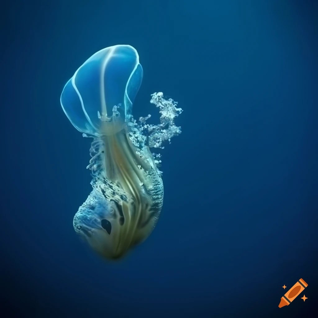 Tiger lily sea creature in underwater landscape on Craiyon