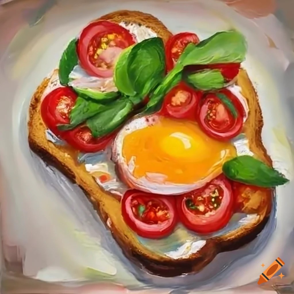 Delicious tomato egg toast