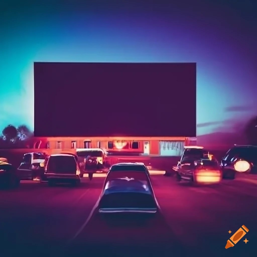 Night time drivein theater on Craiyon