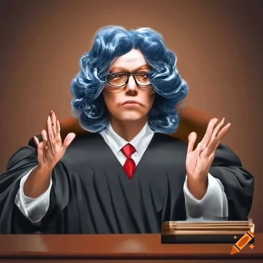 Judge looking at the defendant in court