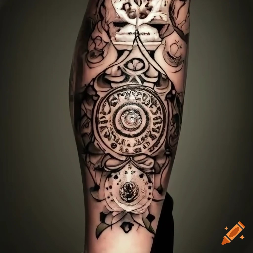 Intricate upper arm tattoo design