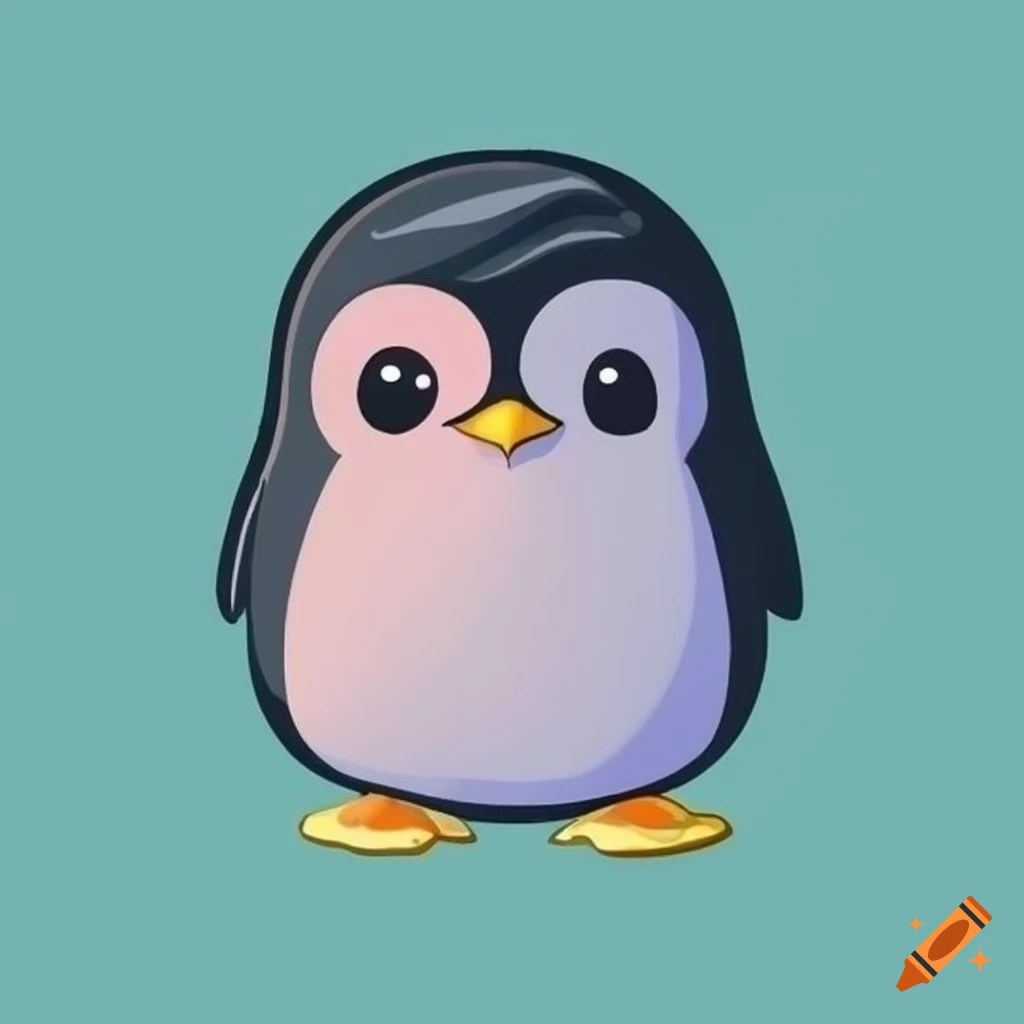 Cute and simple drawing of a penguin on Craiyon