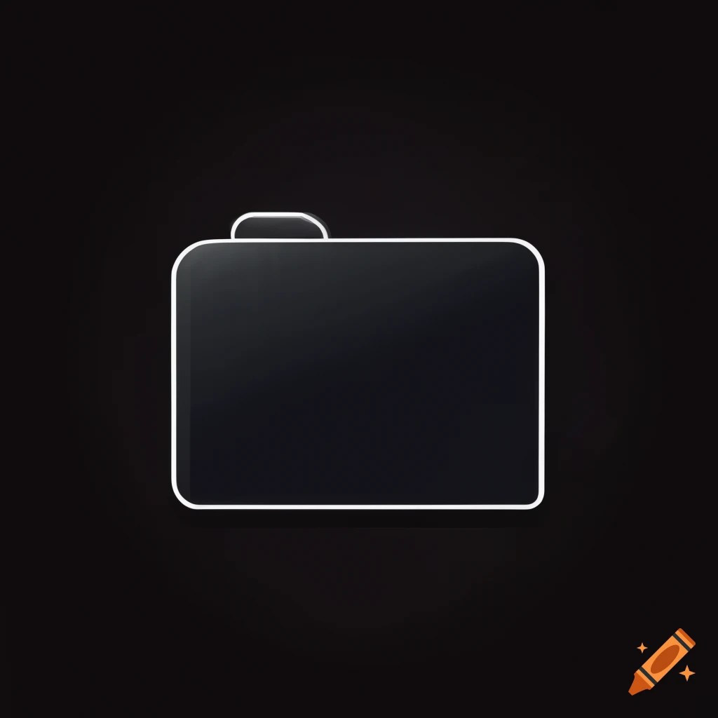 Folder icon on black background