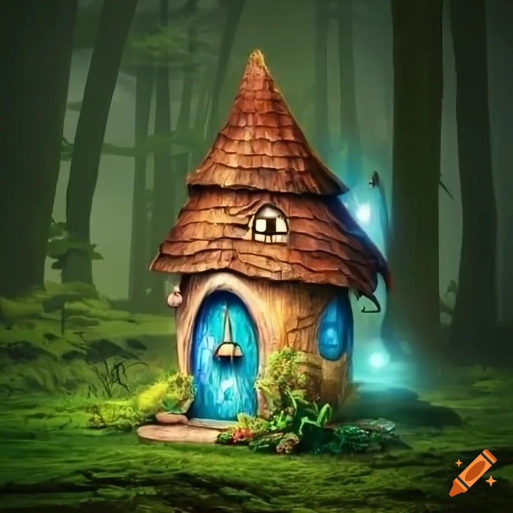 Image of a fairy house in a magical forest