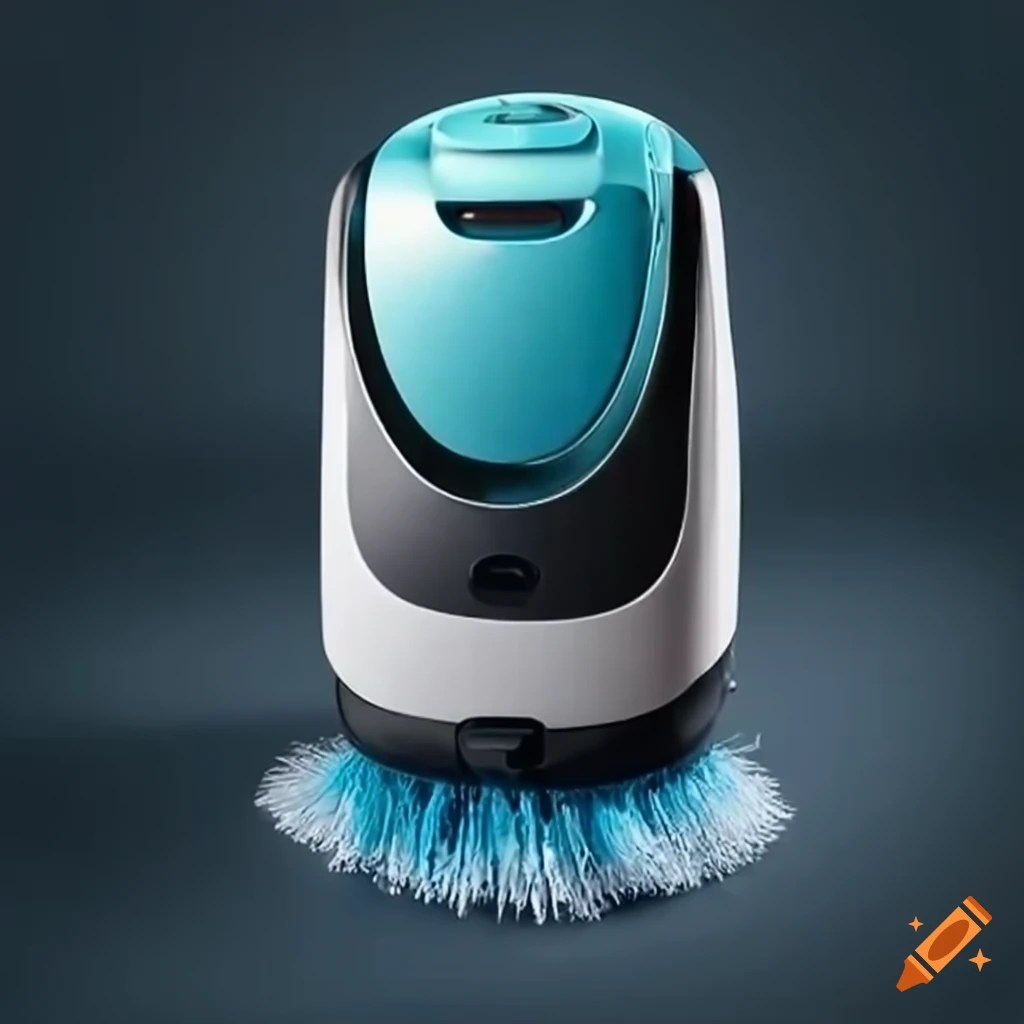 Cleaning robot scrubbing the floor on Craiyon