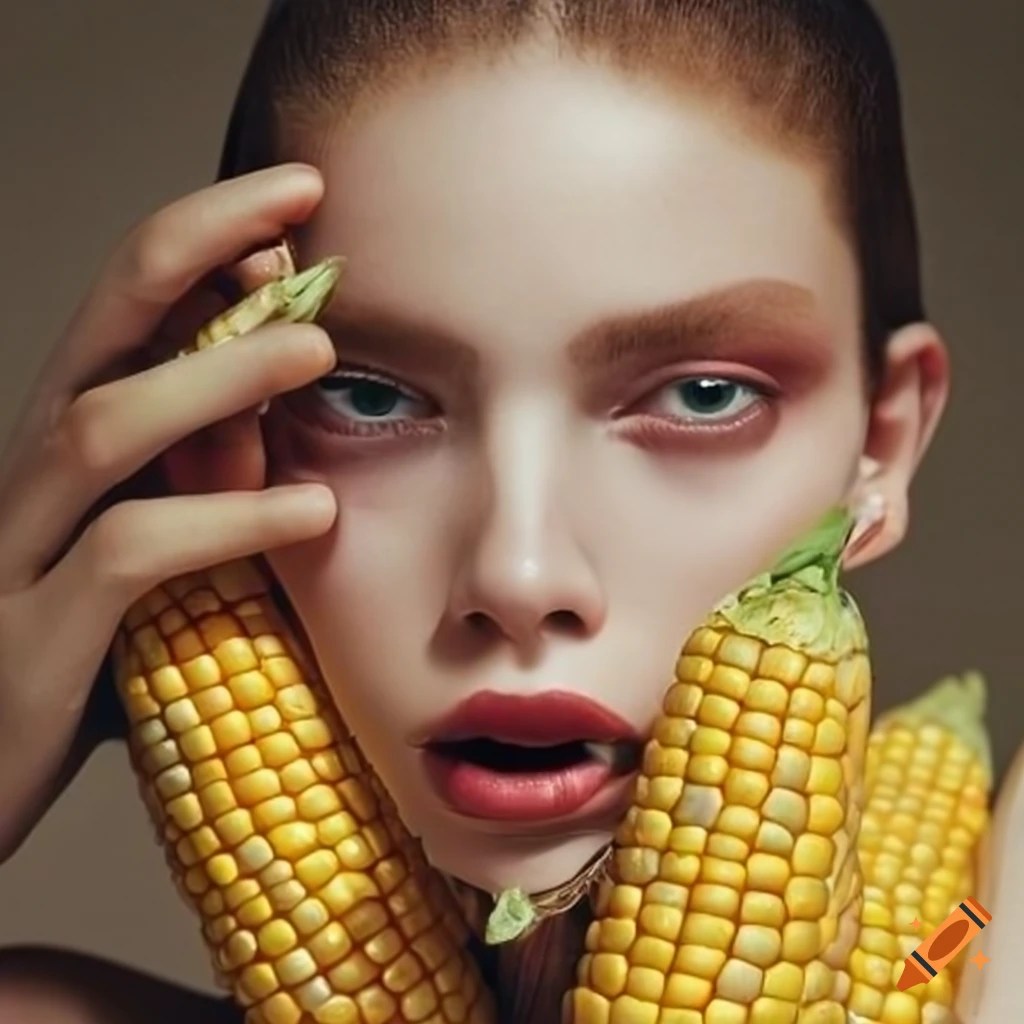 Closeup of a corn cob on Craiyon