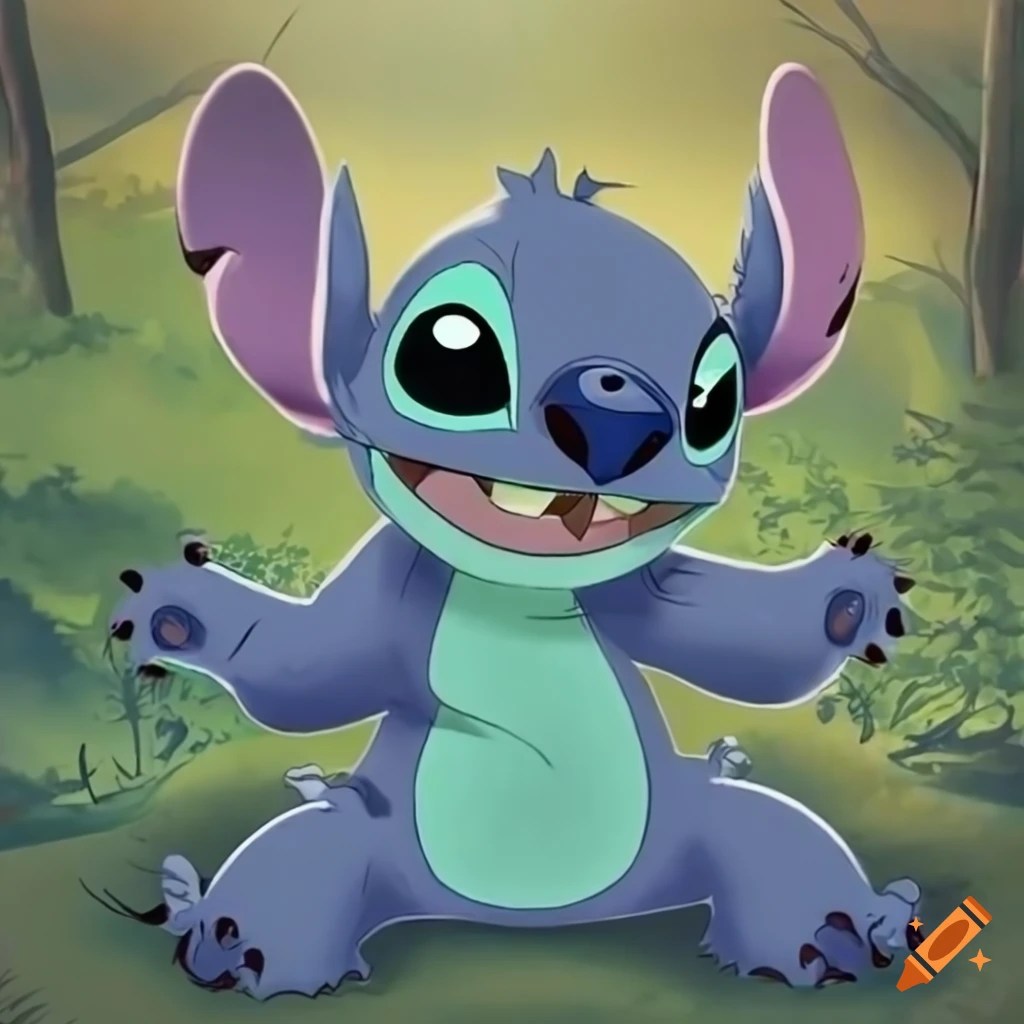 image of Stitch swimming on Craiyon