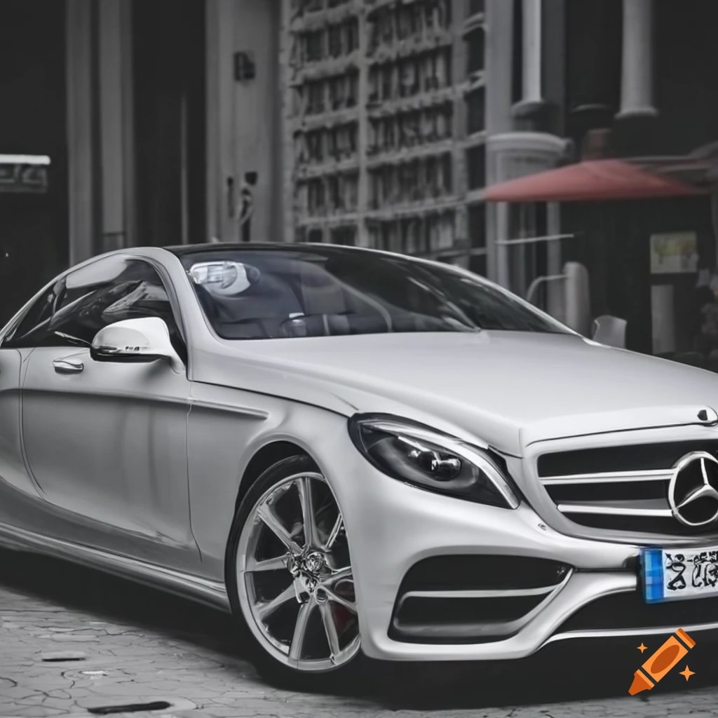 White mercedes car in taiwan on Craiyon