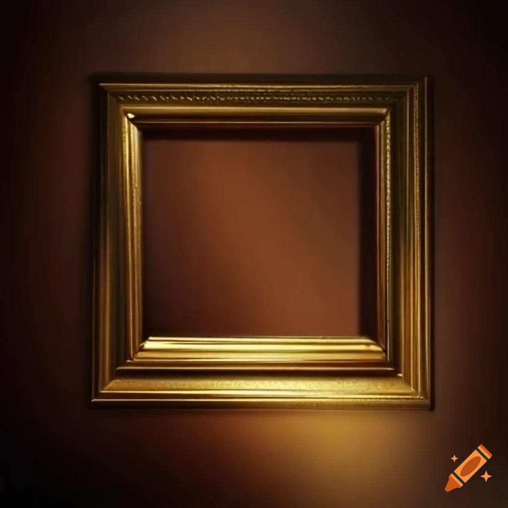 Cinematic gold picture frame with detailed lighting on Craiyon