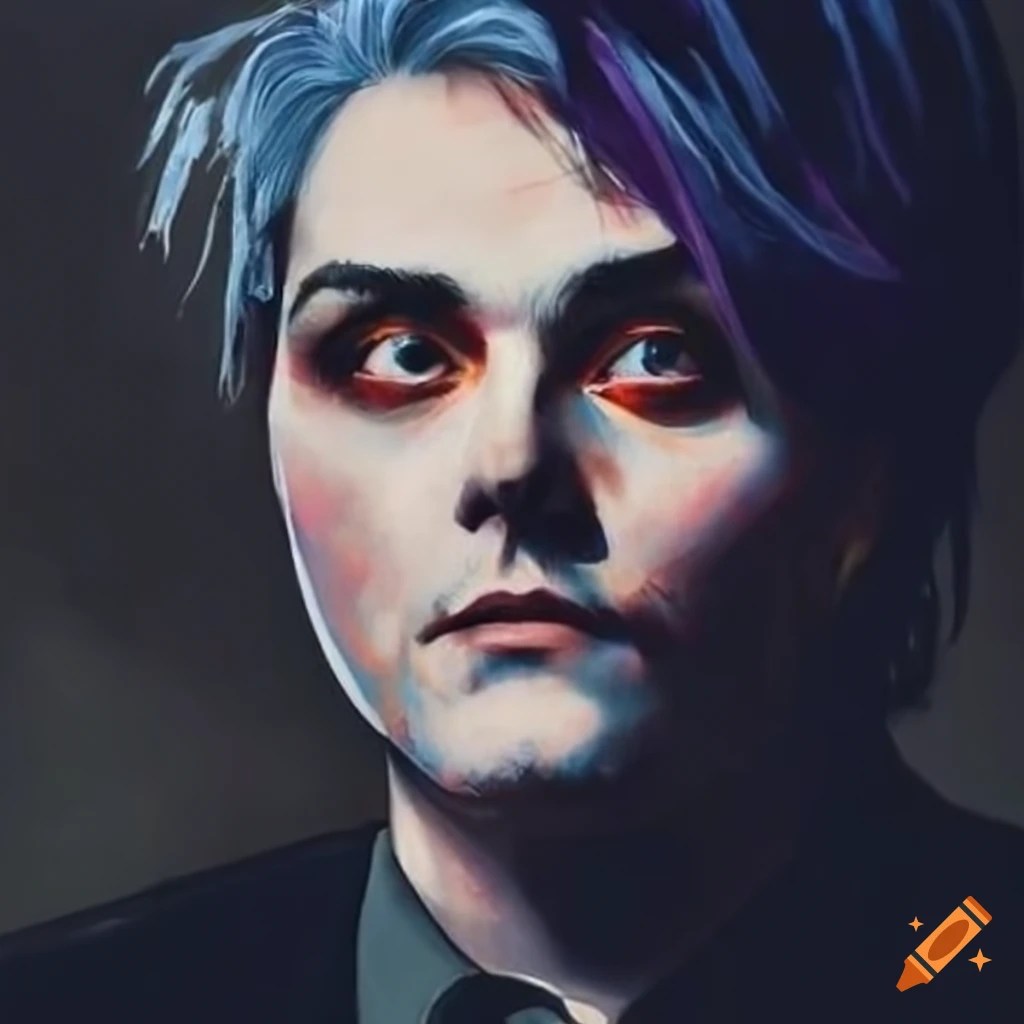 Captivating portrait of gerard way on Craiyon