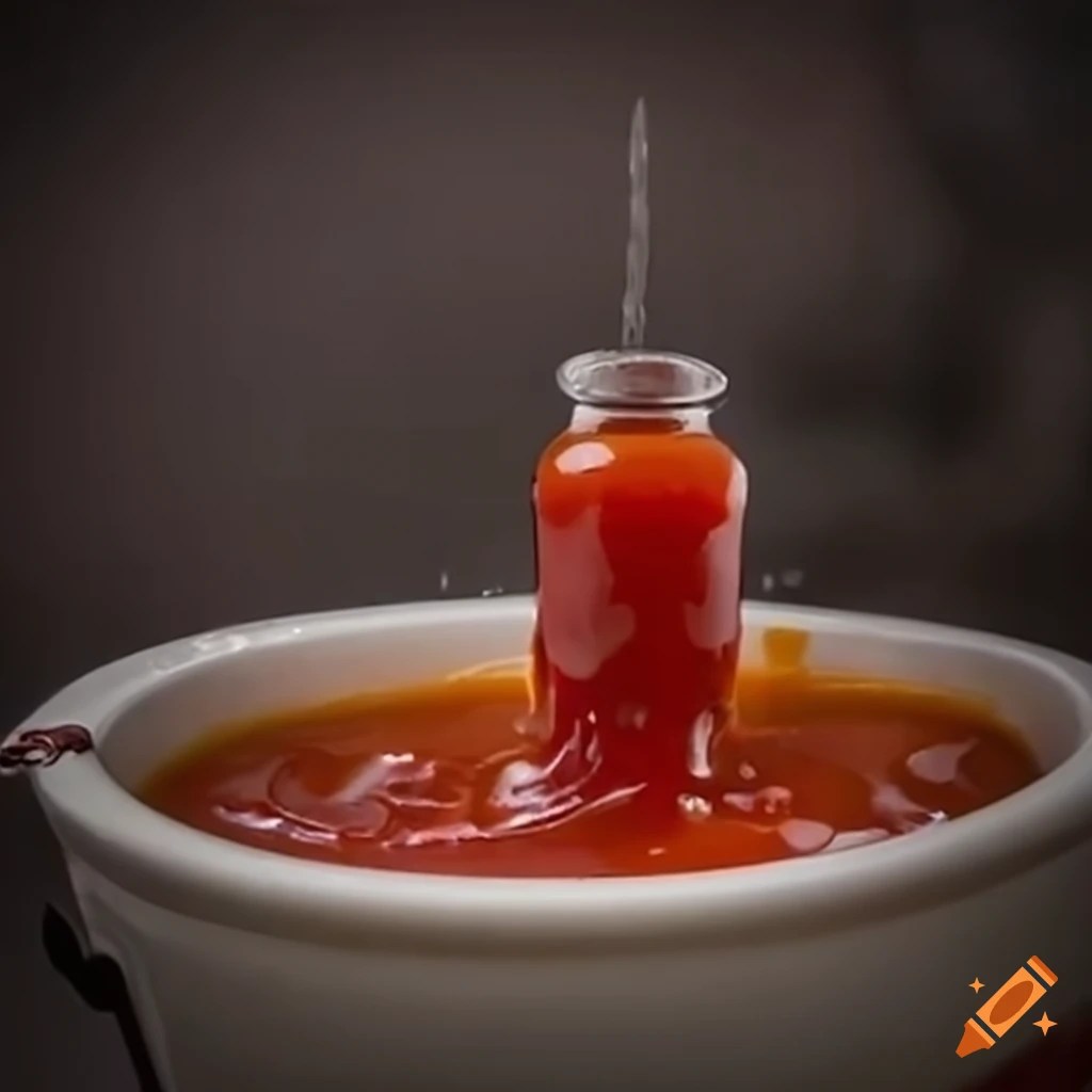 Antman enjoying a spicy hot sauce bath on Craiyon