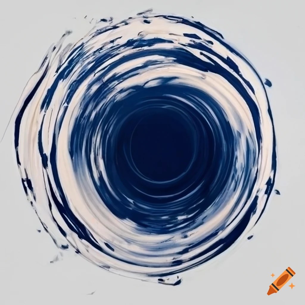 Abstract art with navy, white, and cream circles on Craiyon