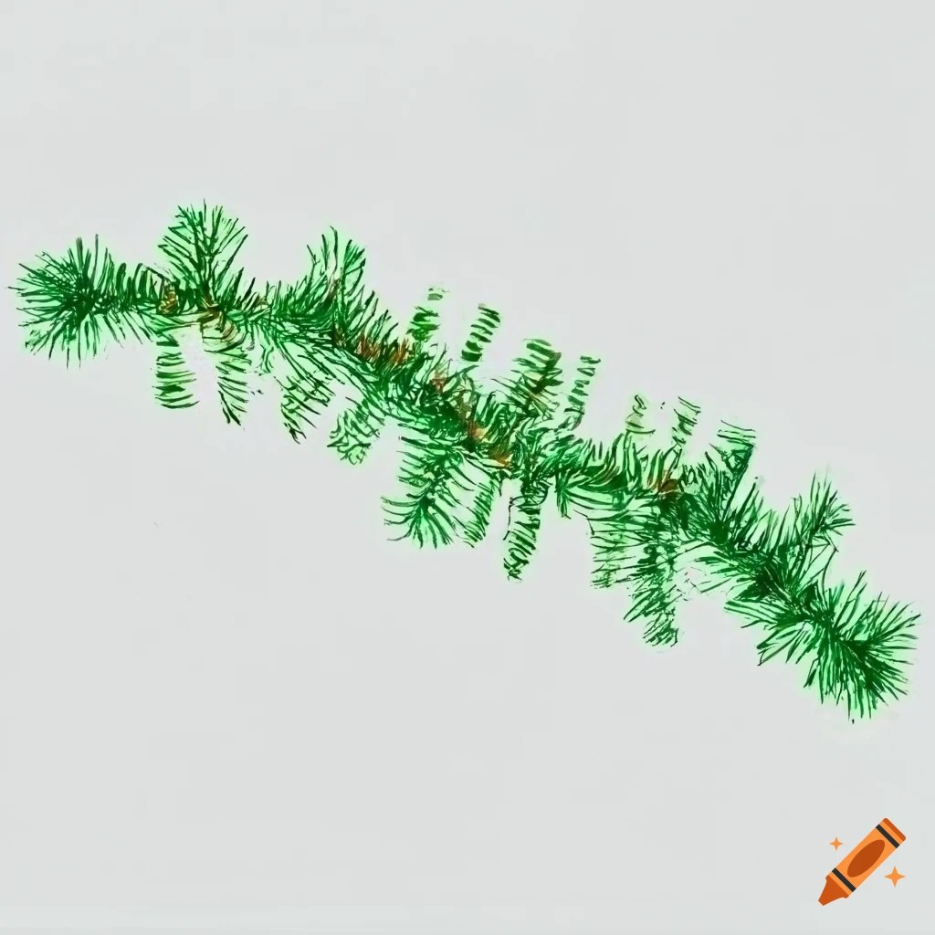 Watercolor illustration of christmas tinsel on Craiyon