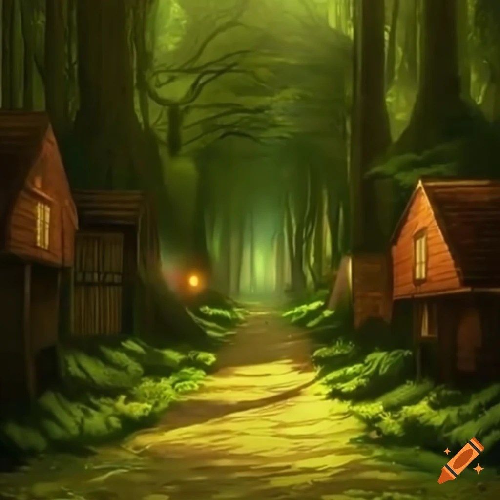 Pueblo rodeado de bosque on Craiyon