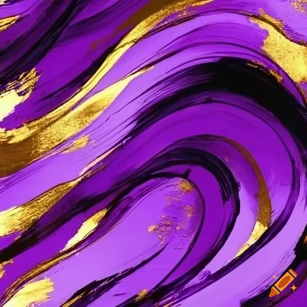 Abstract purple and gold flowing background on Craiyon