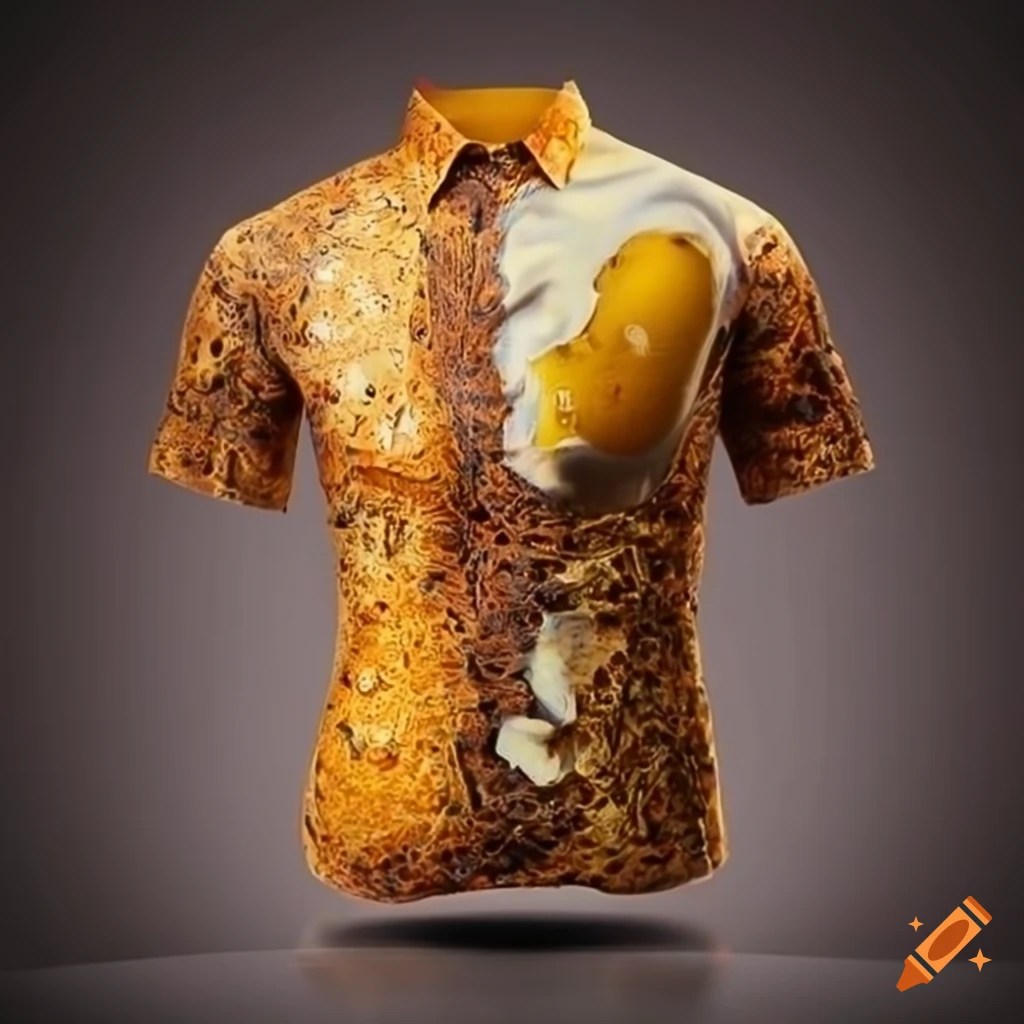 Men's shirt with egg and yolk design on Craiyon