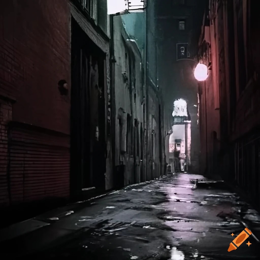 Dark and mysterious new york alleyway at night on Craiyon