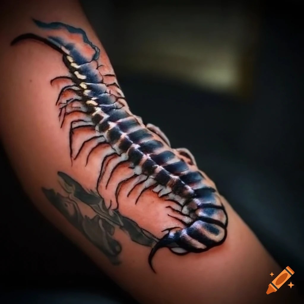 Centipede tattoo design on Craiyon