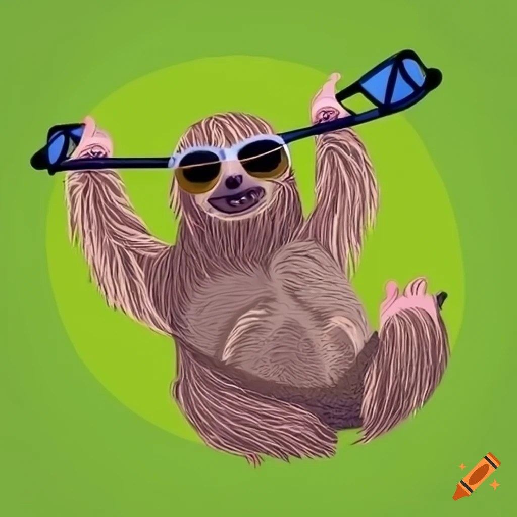 Sloth wearing sunglasses