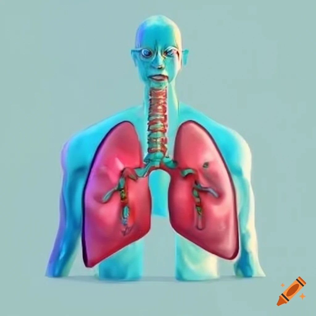 Illustration of the respiratory system on Craiyon