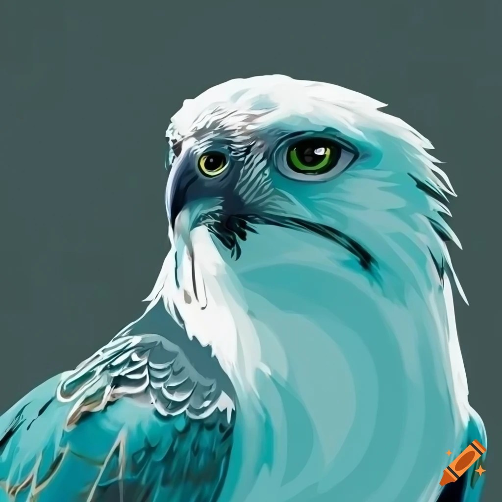 Sleek logo of a turquoise osprey