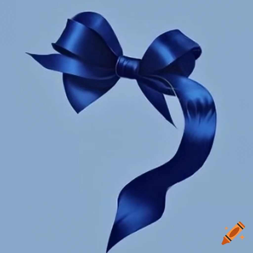 Navy blue ribbon on Craiyon
