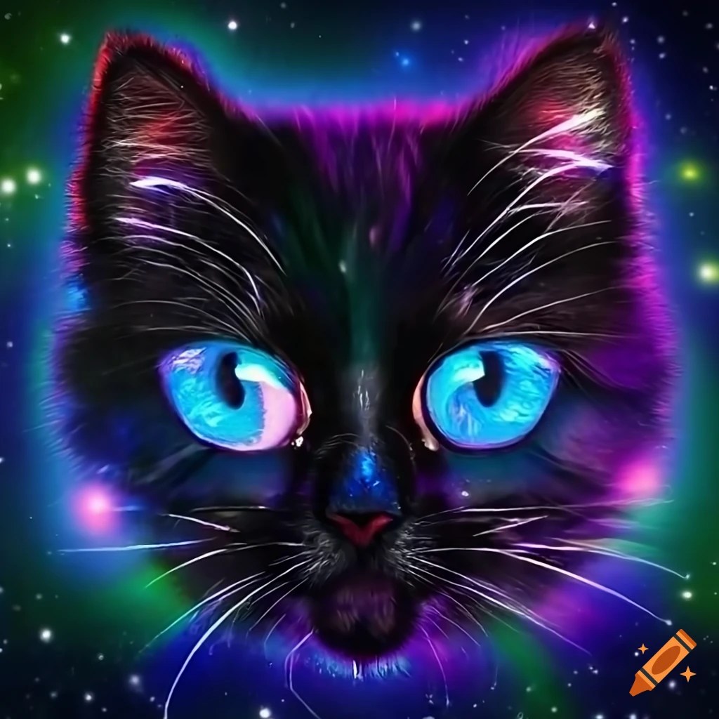 Ultra high definition wallpaper of a fluffy kitten with many eyes