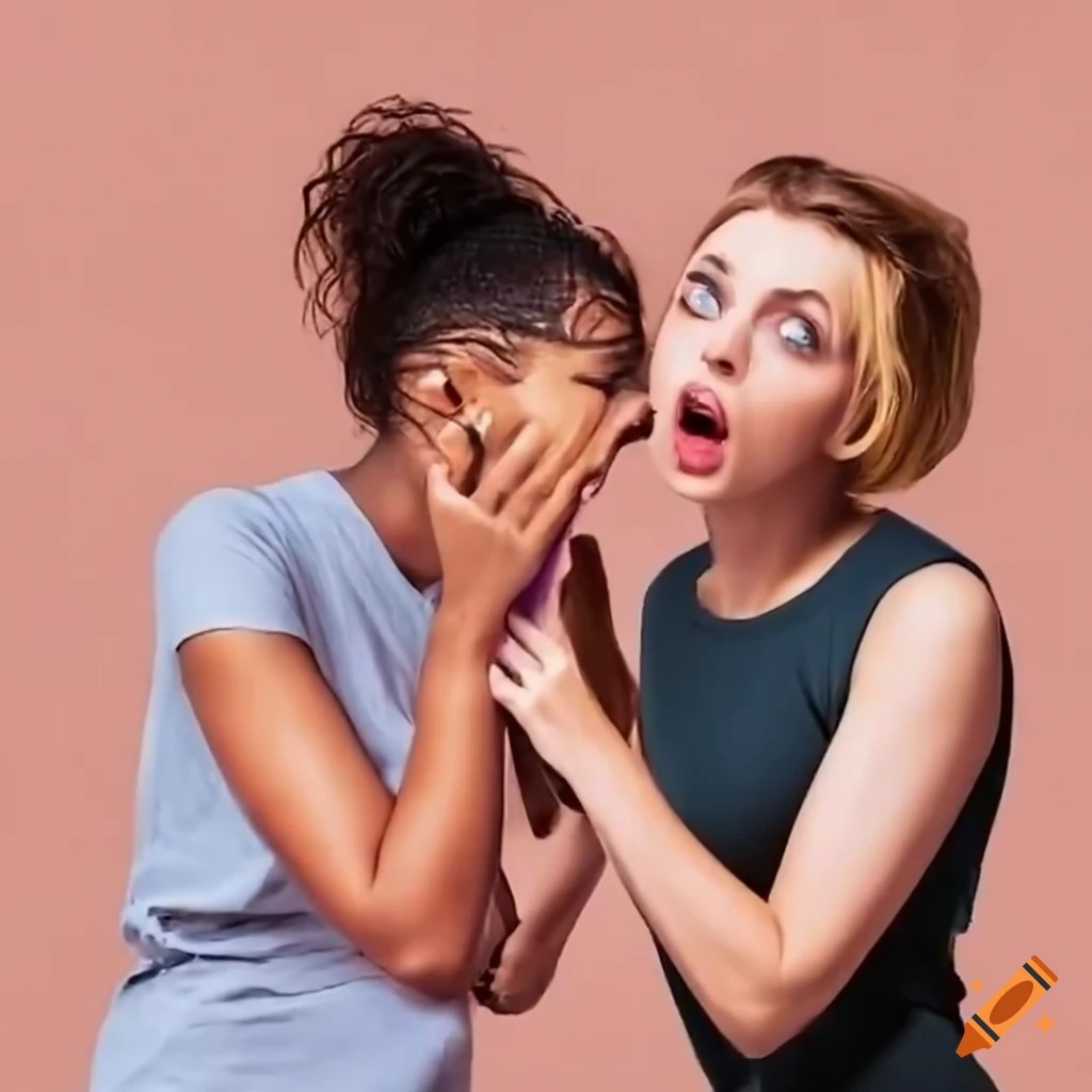 Image of a heated argument between two women with an embarrassed man in