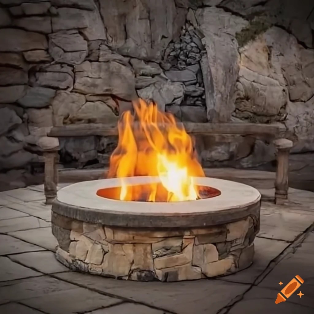 Illustration of a fire pit on Craiyon