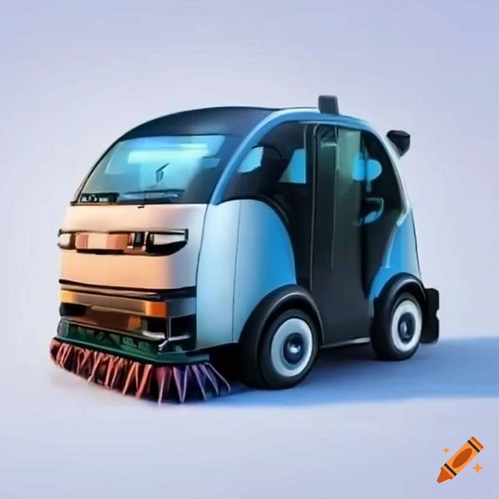 Image of a selfdriving sweeping vehicle on Craiyon