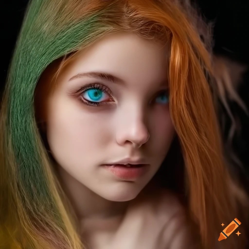 Portrait of a young wood elf with honey colored hair and emerald eyes