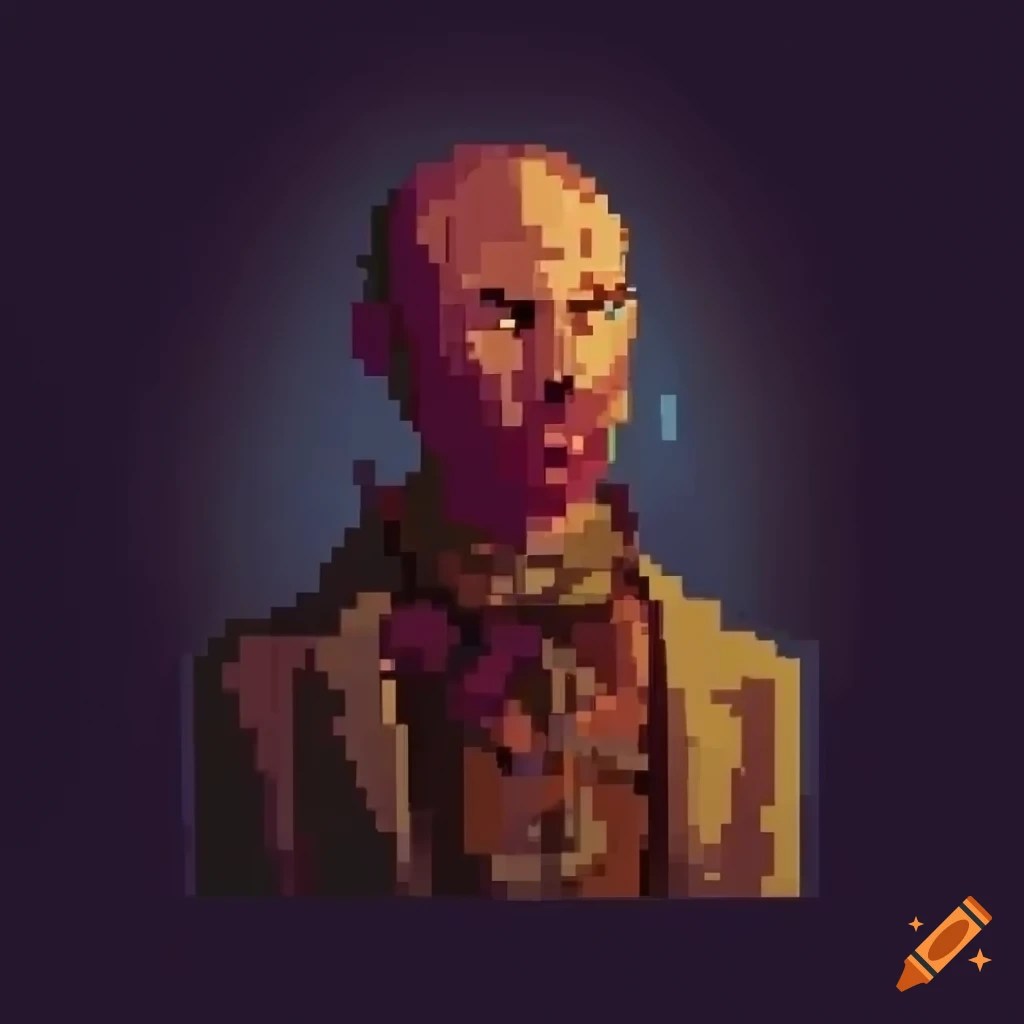 Pixel art of a wild west doctor