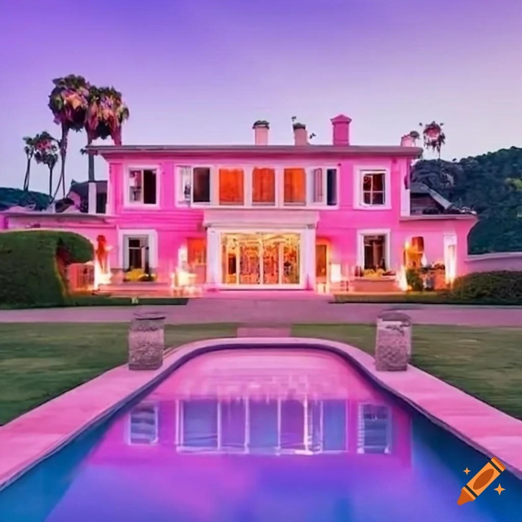 Pink mansion in malibu