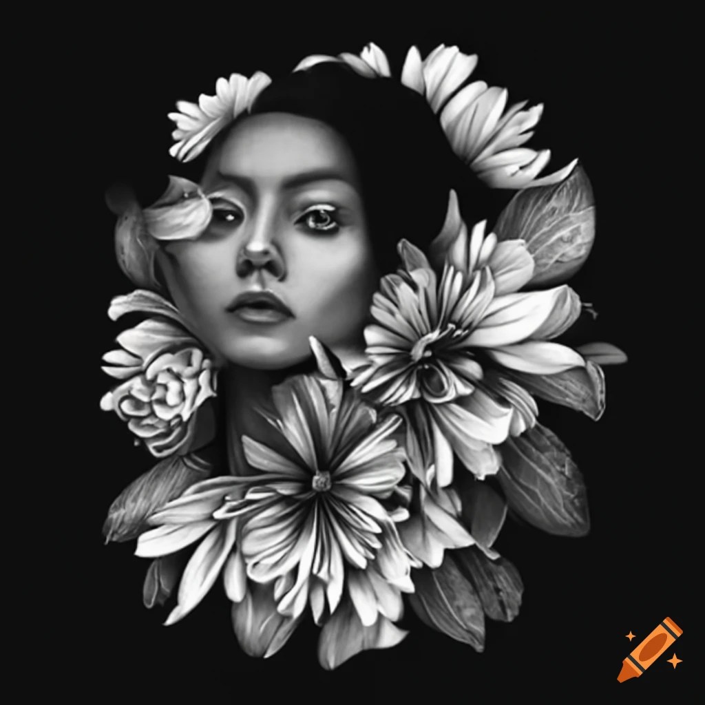 Artistic representation of flowers blooming from the mouth