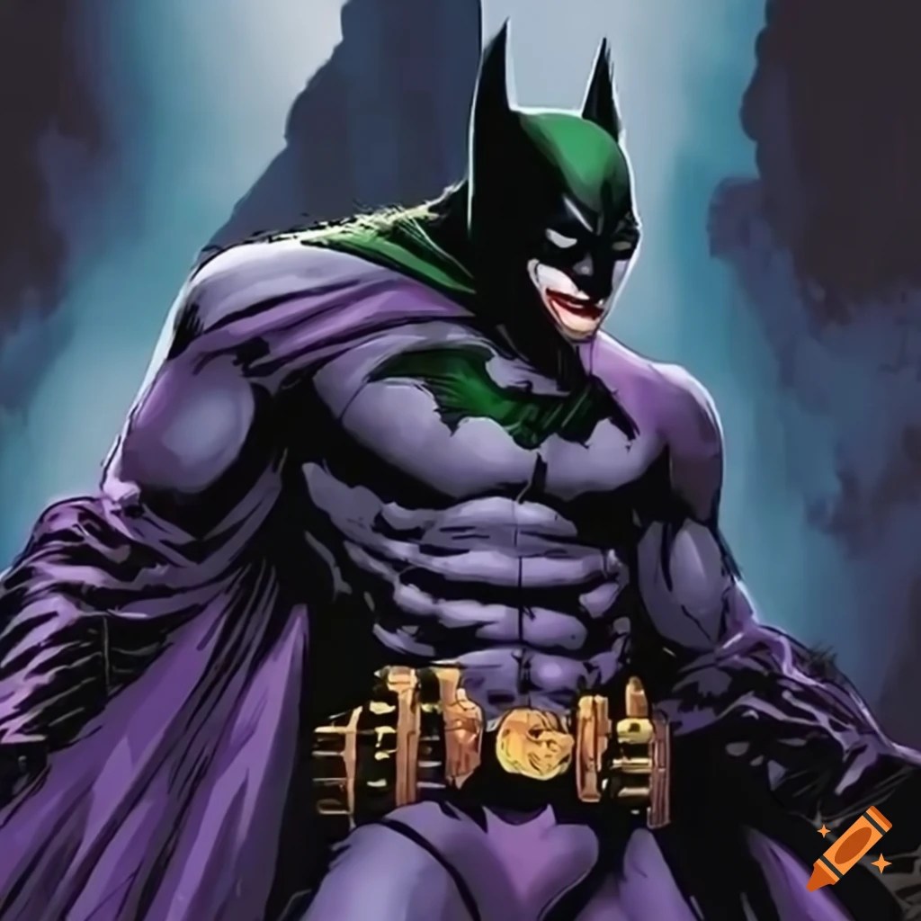 Batman vs joker comic book illustration