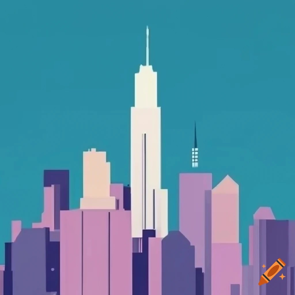 Pastelcolored minimalist chicago cityscape on Craiyon