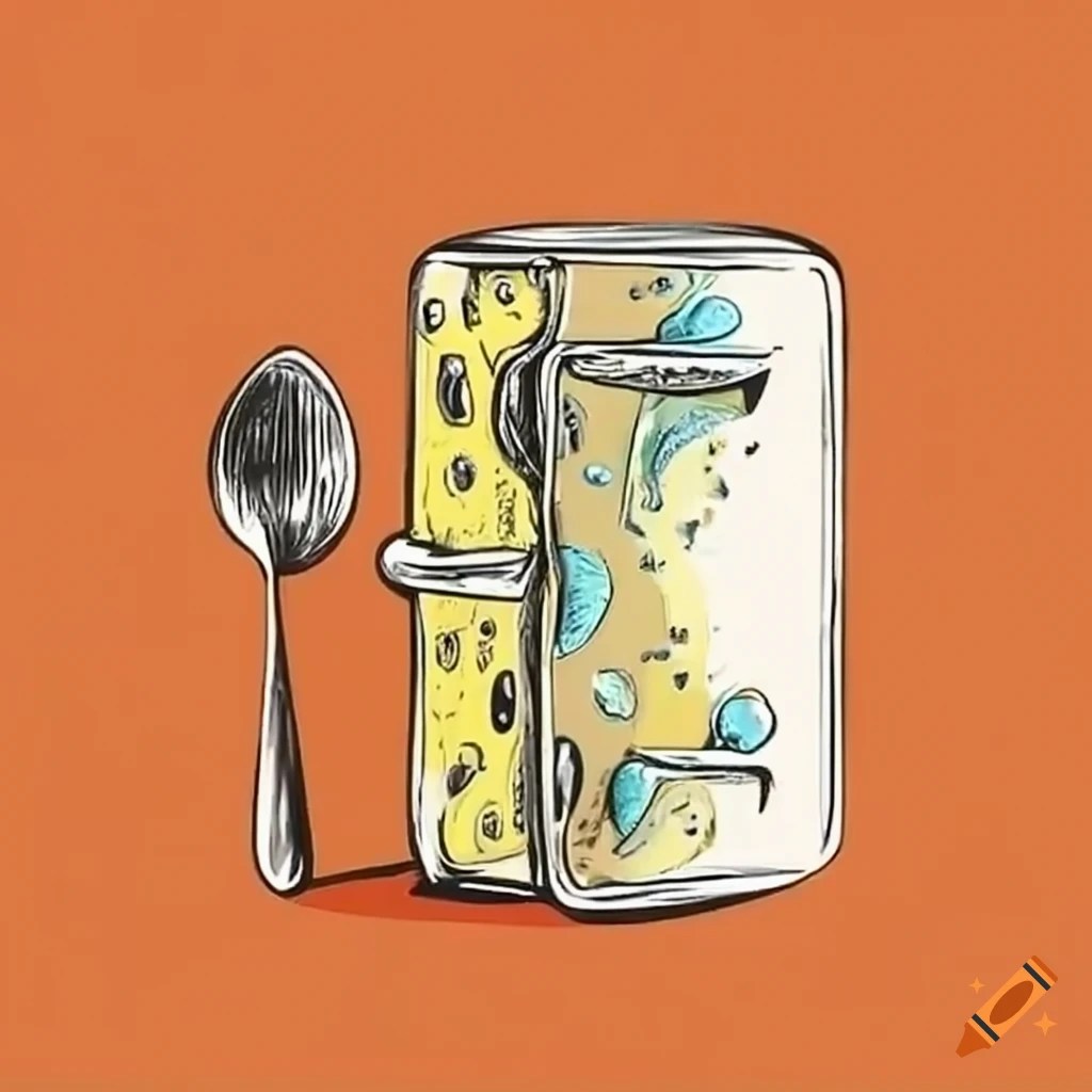 Cheese being beaten in a fridge